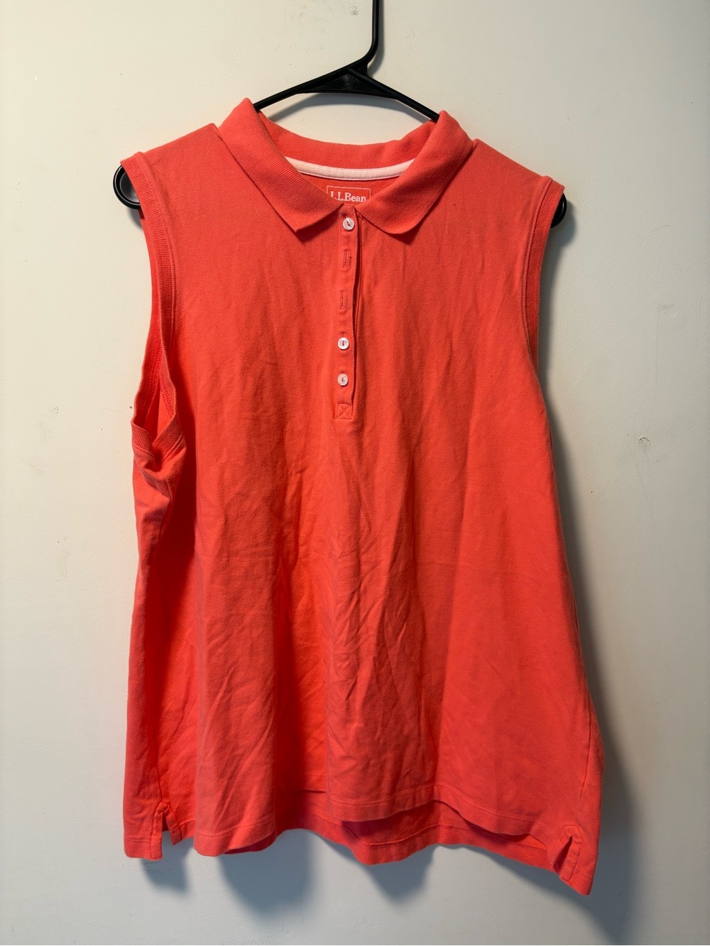 L.L. Bean Sleeveless Polo Tank - Coral Orange